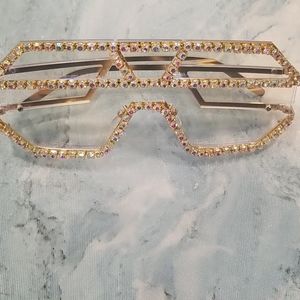 NWOT Gold and Clear Rhinestone Glasses